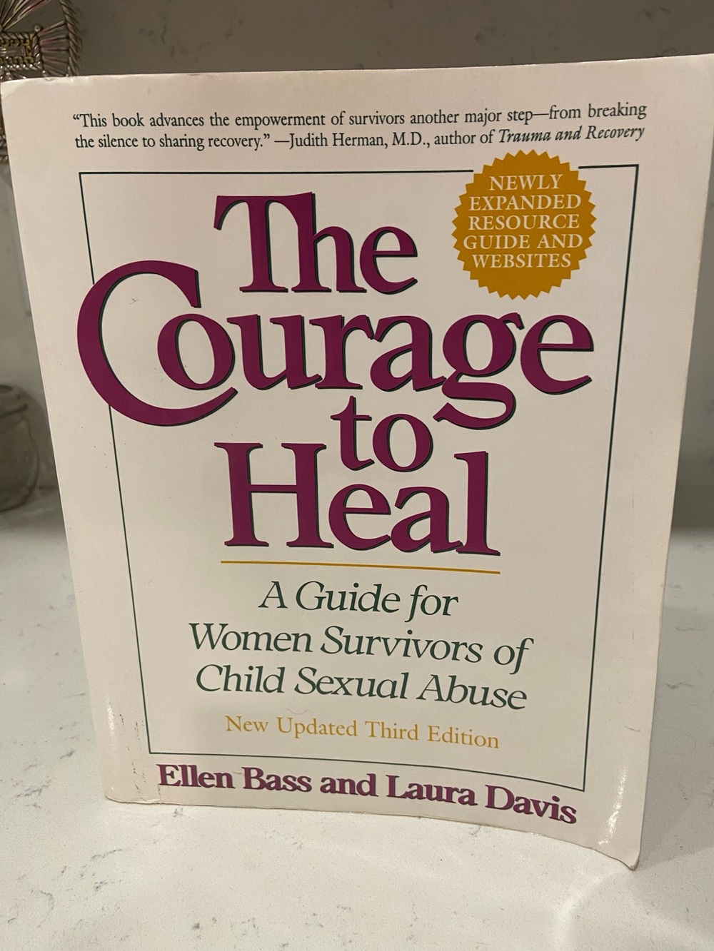 The Courage to Heal — White Paperback with Magenta Title